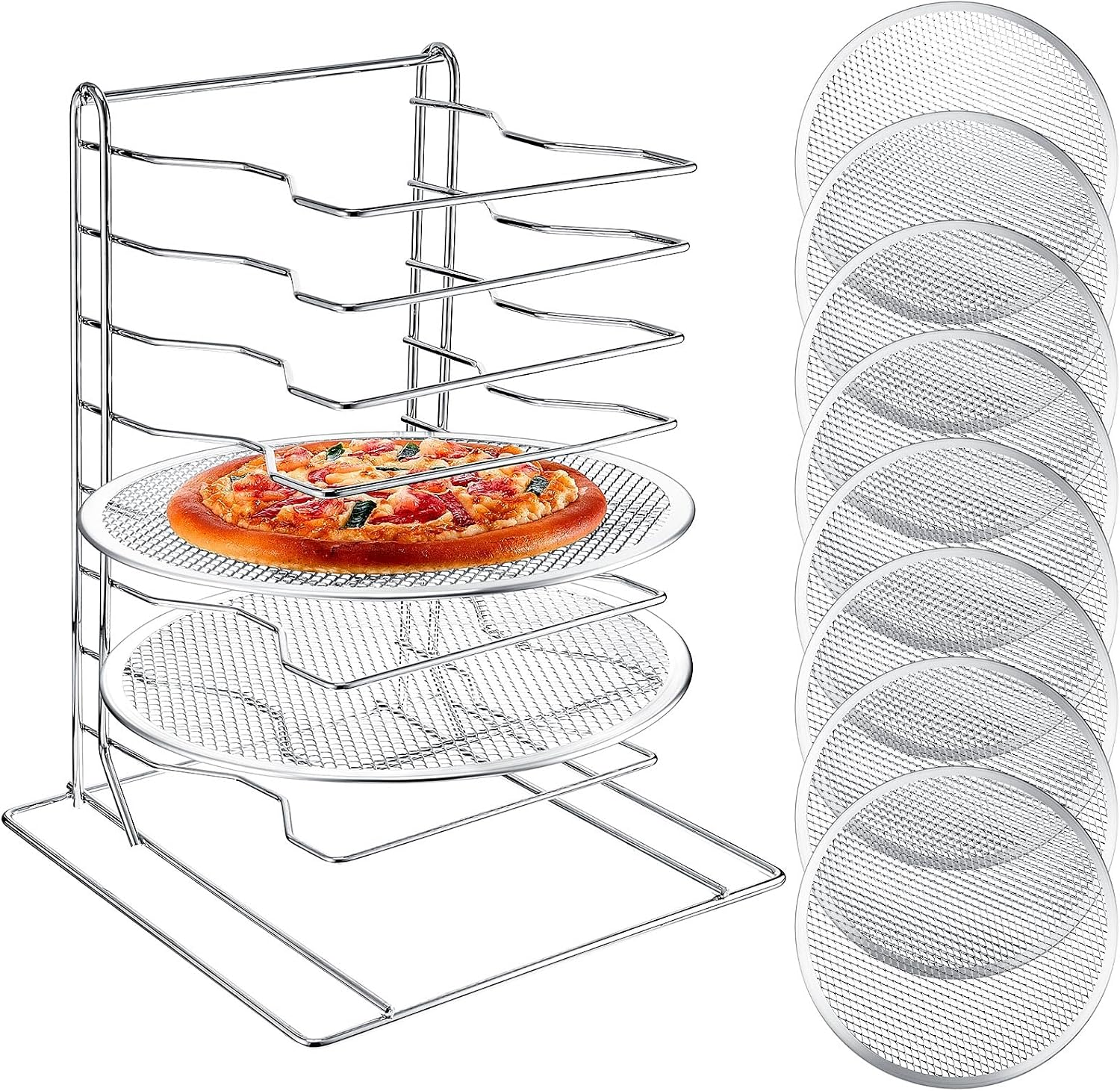 Kitchen Baking Ware - 8 Katmanlı Pizza Rafı, Delikli 8