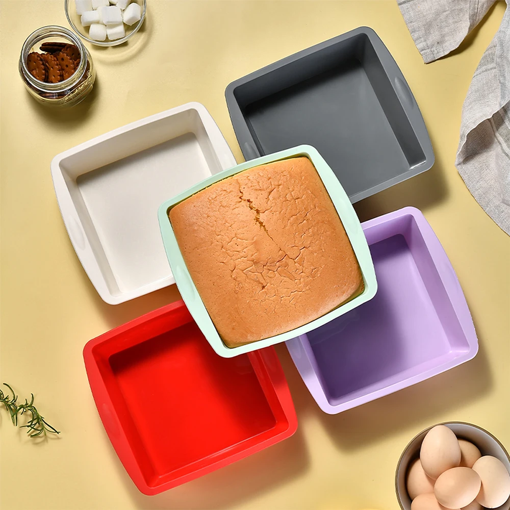 Kitchen Baking Ware - 1/4 adet silikon kare kek kalıbı