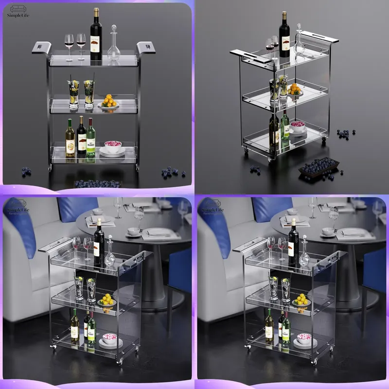 Kitchen Baking Trolley - Modern 3 Katlı Mutfak Arabası, Depolama