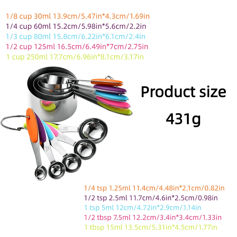 5/10 adet paslanmaz çelik ölçü - Kitchen Baking Kit incelemesi ve fiyatı