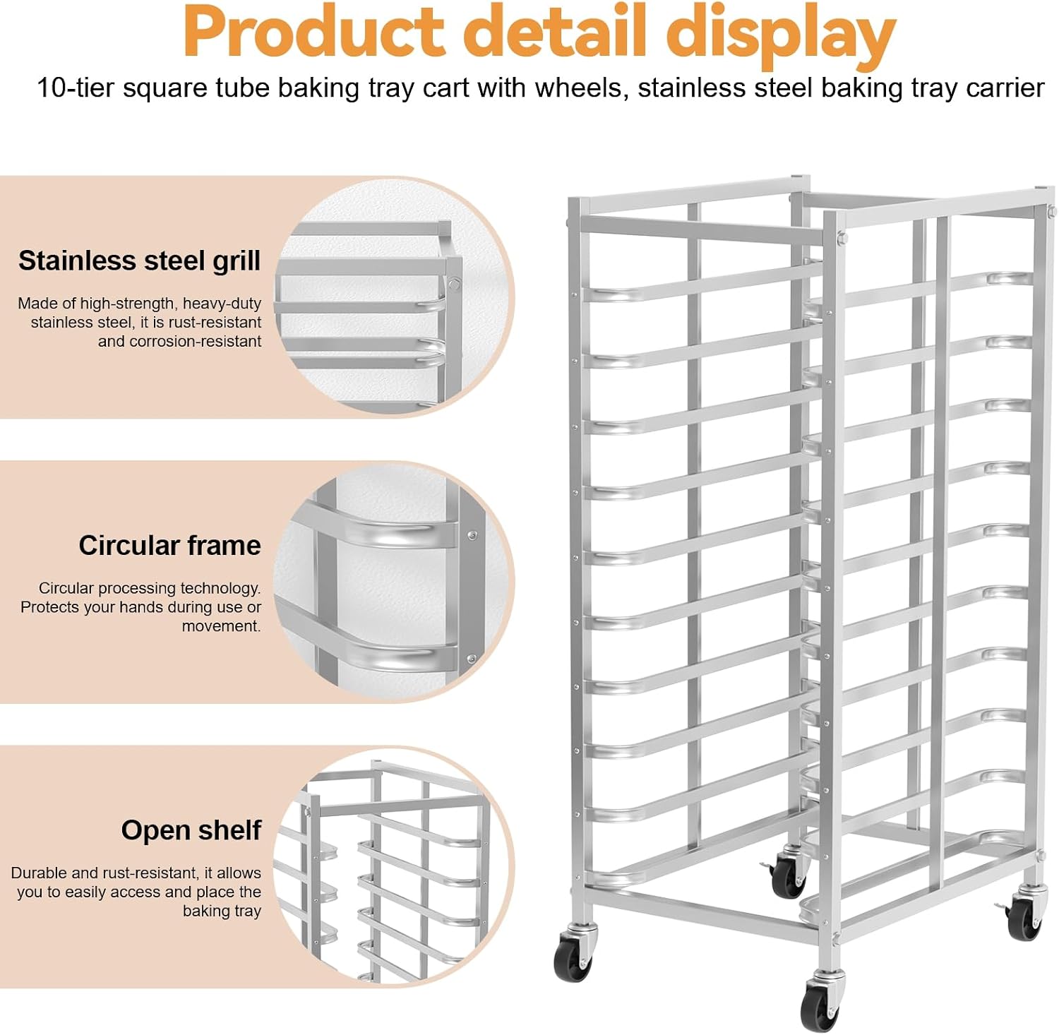 Tekerlekli Ticari Paslanmaz Çe - Kitchen Baking Trolley incelemesi ve fiyatı