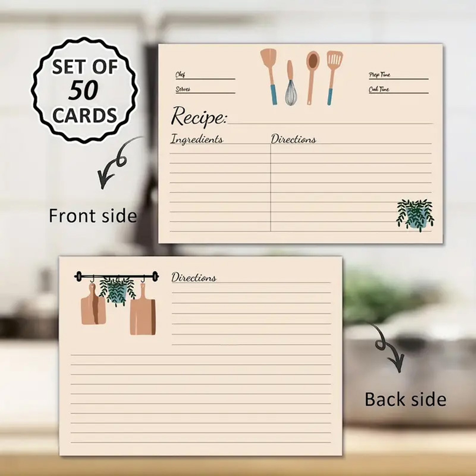 50 Yaprak Tarif Kartları Bağla - Kitchen Baking Sheet Organizer incelemesi ve fiyatı